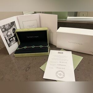 Vintage Alhambra bracelet, 5 motifs - Malachite and Yellow Gold